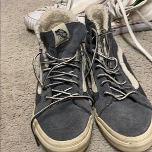 Hi top fuzzy gray vans